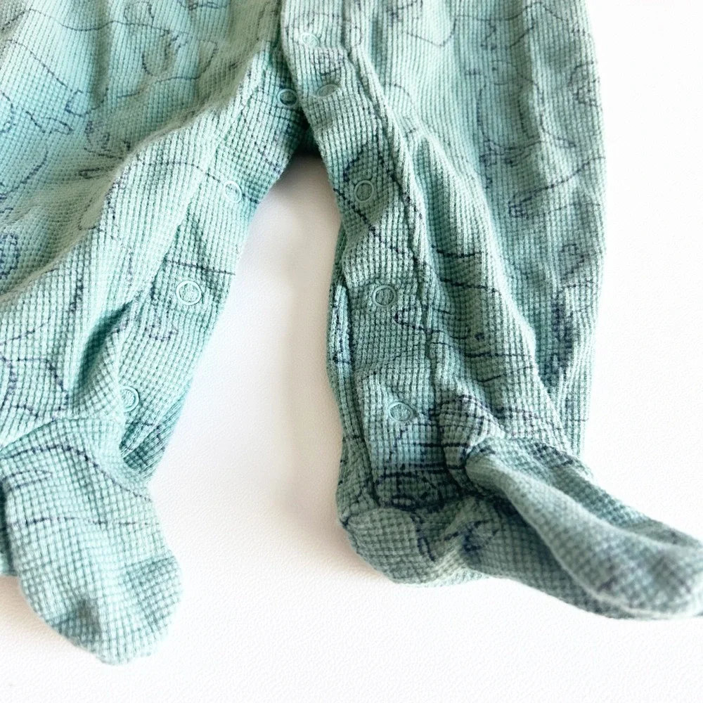 Babycottons Baby Cotton Camou Waffle‎ Footie Sleeper Pajamas Arctic Animal 6M